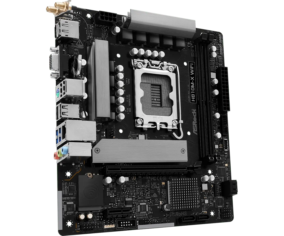 ASRock 1851 H810M-X WIFI - DDR5/M.2/DP/HDMI/VGA/µATX - Afbeelding 3