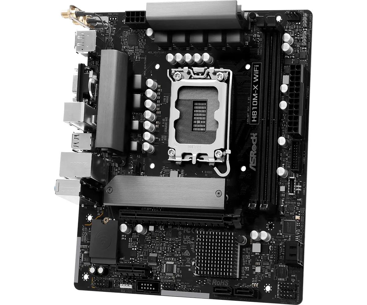 ASRock 1851 H810M-X WIFI - DDR5/M.2/DP/HDMI/VGA/µATX - Afbeelding 4