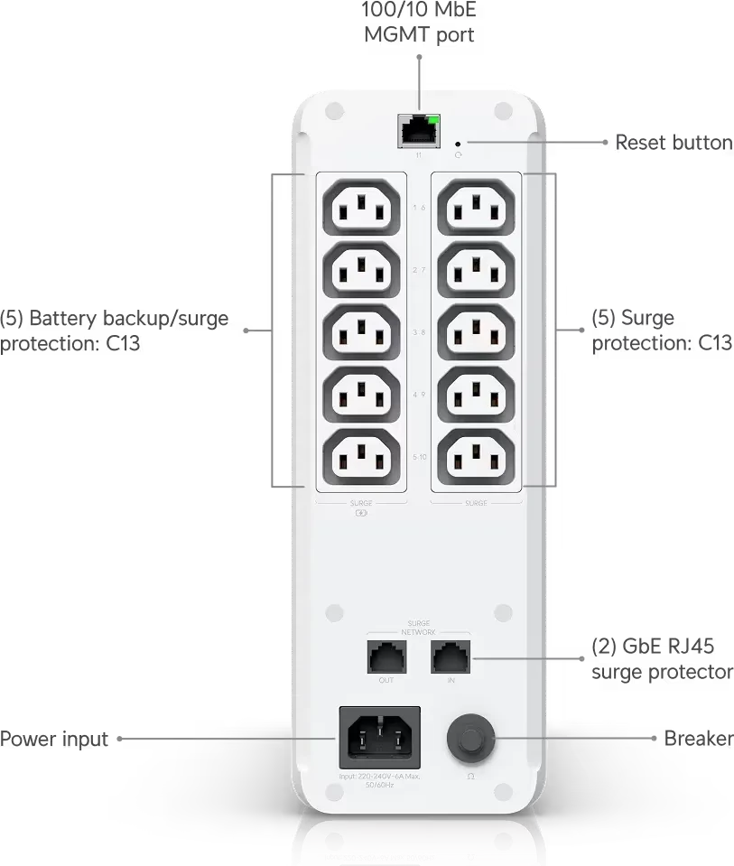 Ubiquiti UniFi UPS Tower 1,000VA/600W/ - Afbeelding 6