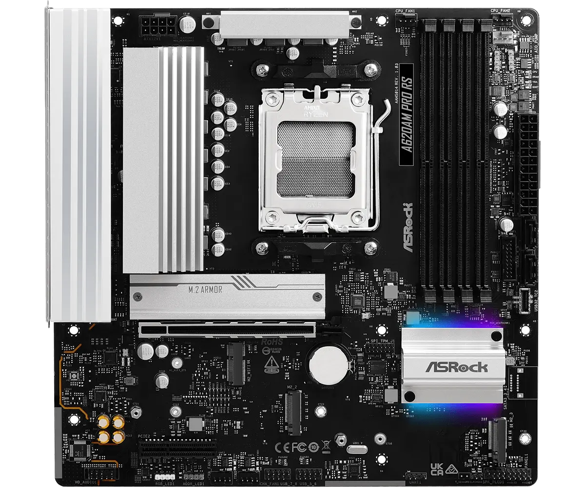 ASRock AM5 A620AM Pro RS - DDR5/M.2/DP/HDMI/µATX - Afbeelding 2