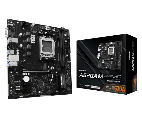 ASRock AM5 A620AM-HVS - DDR5/M.2/HDMI/VGA/µATX