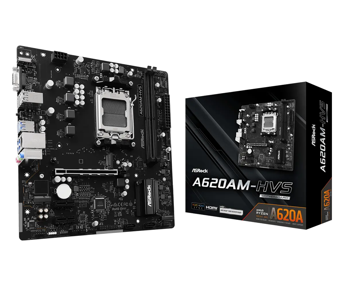 ASRock AM5 A620AM-HVS - DDR5/M.2/HDMI/VGA/µATX