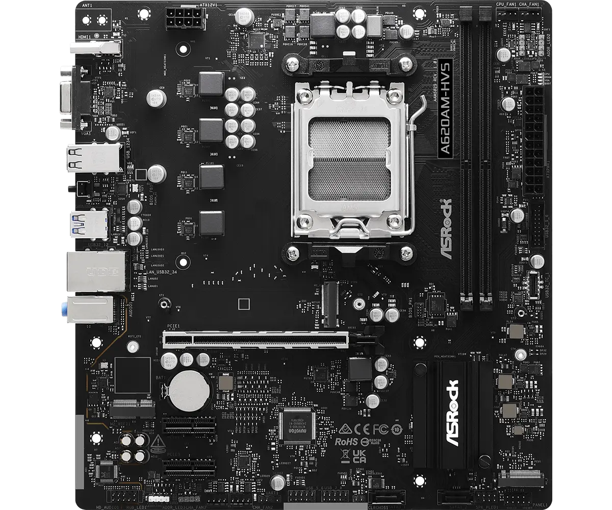 ASRock AM5 A620AM-HVS - DDR5/M.2/HDMI/VGA/µATX - Afbeelding 2