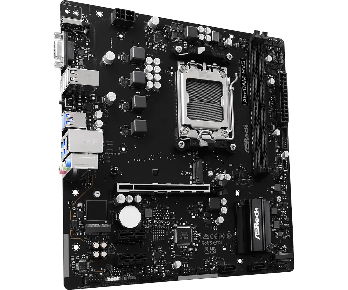 ASRock AM5 A620AM-HVS - DDR5/M.2/HDMI/VGA/µATX - Afbeelding 3