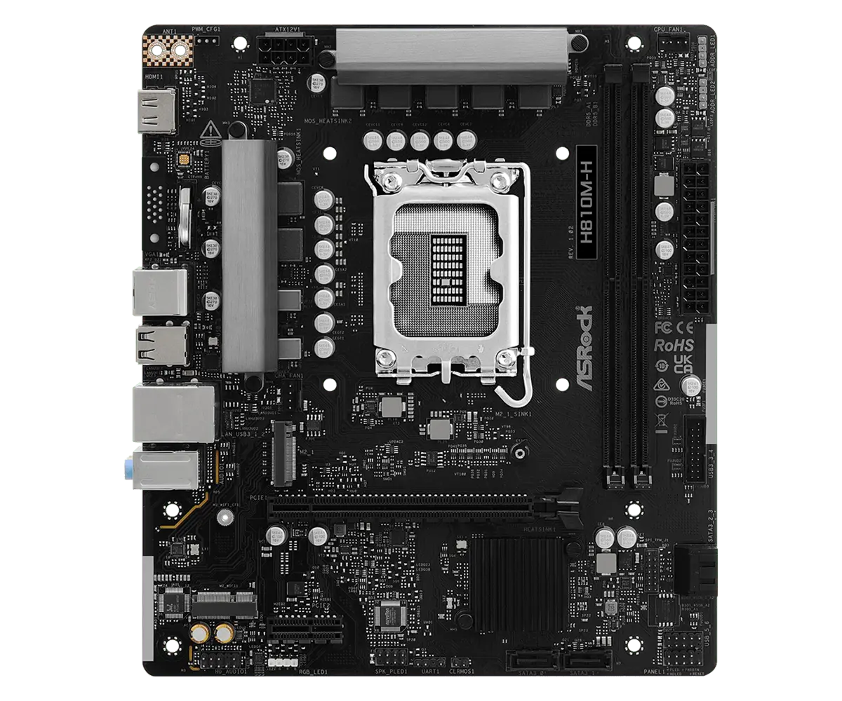 ASRock 1851 H810M-H - DDR5/M.2/HDMI/µATX - Afbeelding 2