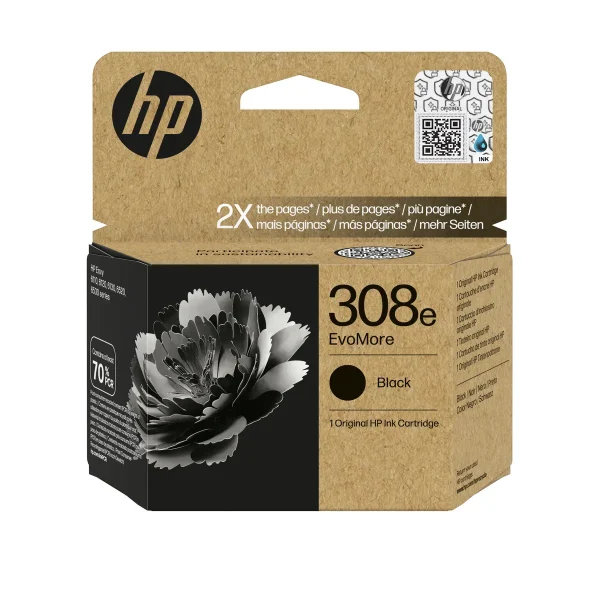 HP No.308e Zwart EvoMore 320 pagina`s (Origineel)