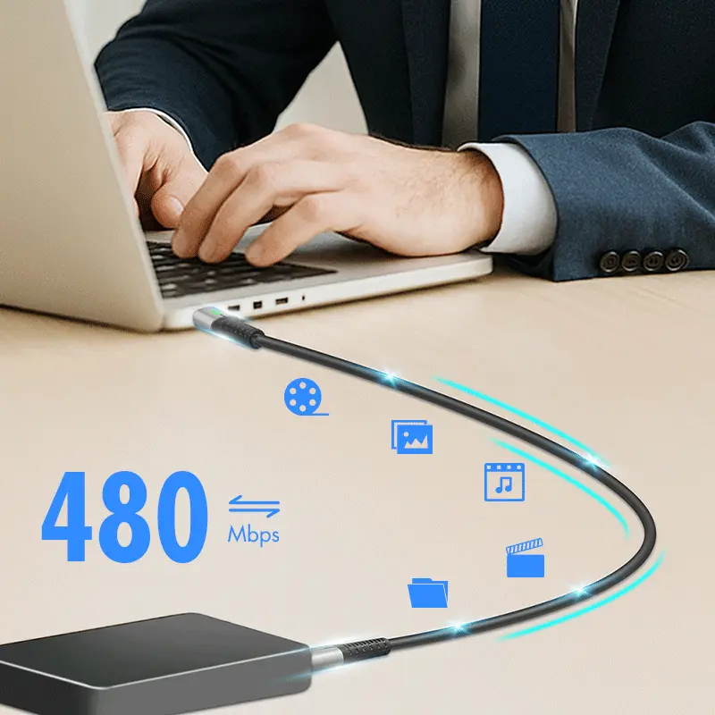 USB-C 2.0(M) USB-C(M) 2.0m LogiLink 100W/480Mbps zw. - Afbeelding 4