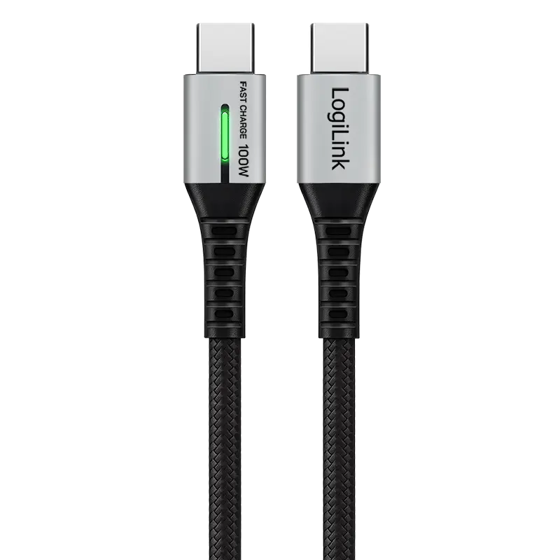 USB-C 2.0(M) USB-C(M) 3.0m LogiLink 100W/480Mbps zw. - Afbeelding 2