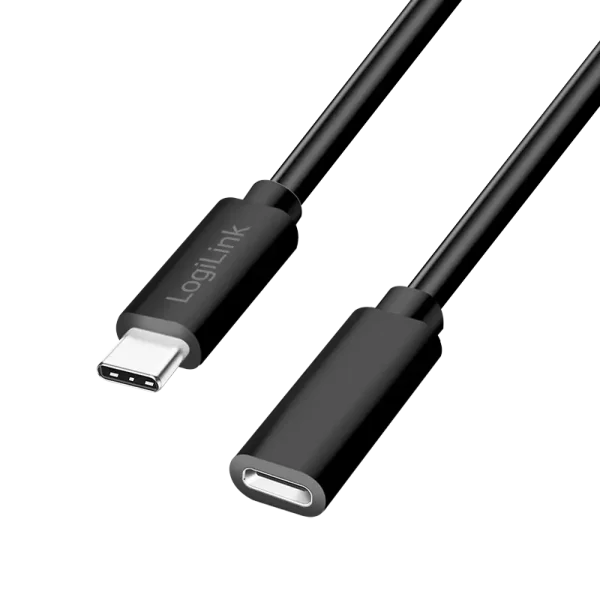 USB-C 2.0(M)  USB-C(F) 2.0m LogiLink 100W/480Mbps zw.