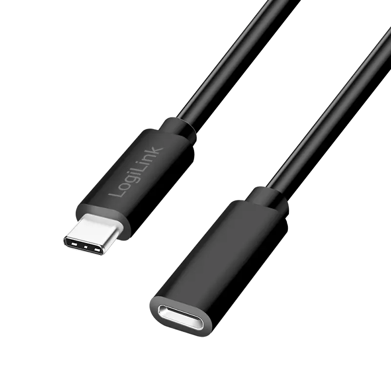 USB-C 2.0(M) USB-C(F) 2.0m LogiLink 100W/480Mbps zw.
