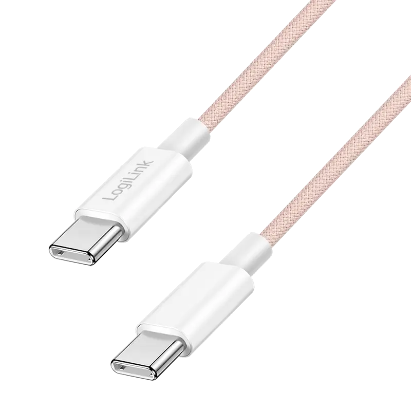 USB-C 2.0(M) USB-C(M) 1.0m LogiLink 60W/480Mbps roze