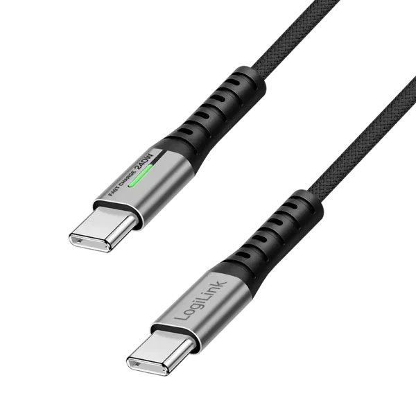 USB-C 3.2(M) USB-C(M) 0.5m LogiLink 240W/20Gbs/4K zw.