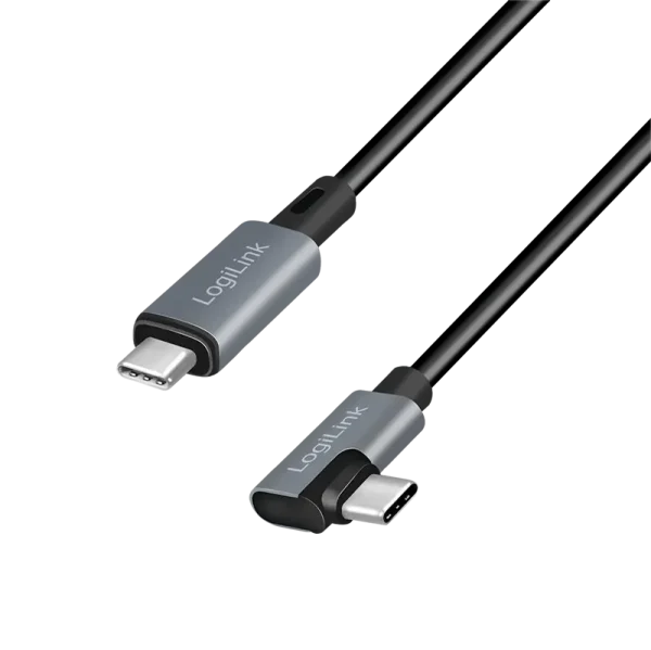USB-C 2.0(M) 90°  USB-C(M) 3.0m LogiLink 100W zwart