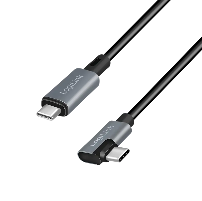 USB-C 2.0(M) 90° USB-C(M) 3.0m LogiLink 100W zwart