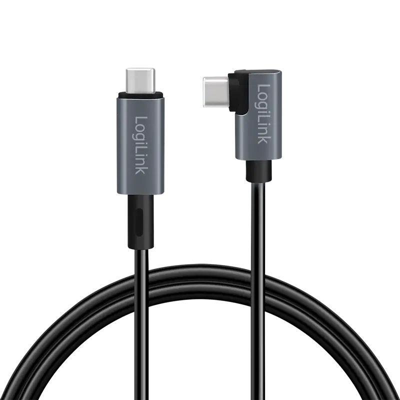 USB-C 2.0(M) 90° USB-C(M) 3.0m LogiLink 100W zwart - Afbeelding 2