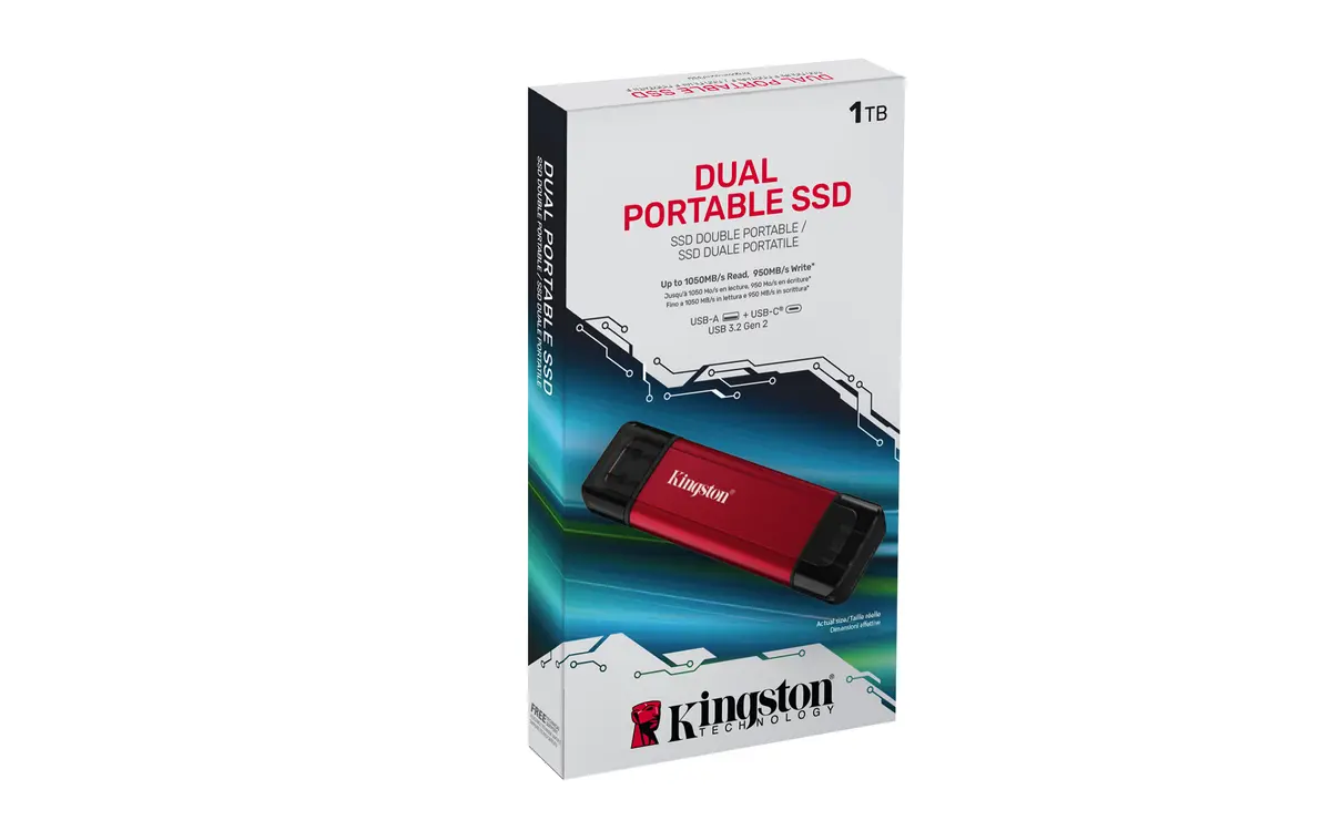 1TB Kingston Dual Portable Ro-Zw USB-C/USB-A/1050/950 - Afbeelding 5