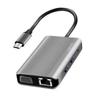 Docking 2xVideo Logilink USB-C, 100W, 4K, 7 Port