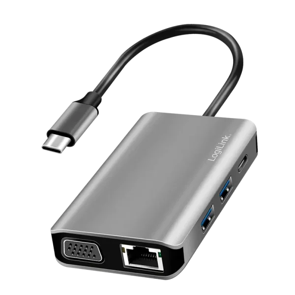 Docking 2xVideo Logilink USB-C, 100W, 4K, 7 Port