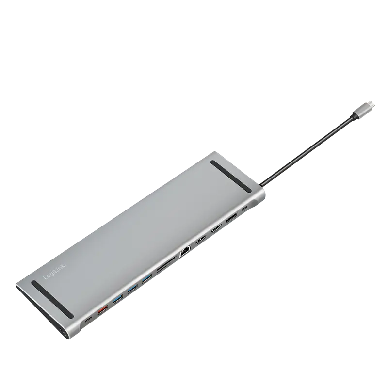 Docking 3xVideo Logilink USB-C, 100W, 4K, 12 Port - Afbeelding 2