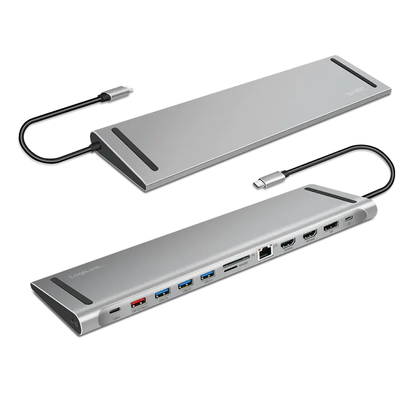 Docking 3xVideo Logilink USB-C, 100W, 4K, 12 Port - Afbeelding 3