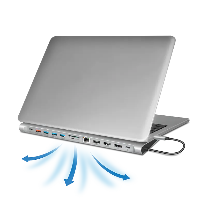 Docking 3xVideo Logilink USB-C, 100W, 4K, 12 Port - Afbeelding 5