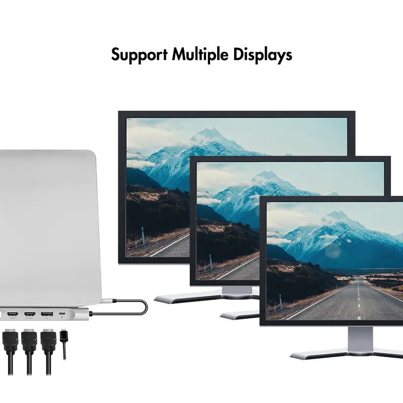 Docking 3xVideo Logilink USB-C, 100W, 4K, 12 Port - Afbeelding 7
