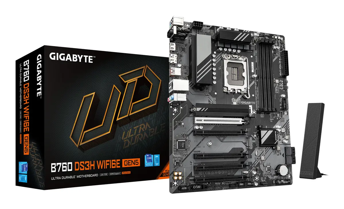 Gigabyte 1700 B760 DS3H WIFI6E GEN5 - DDR5/2xM.2/DP/HDMI