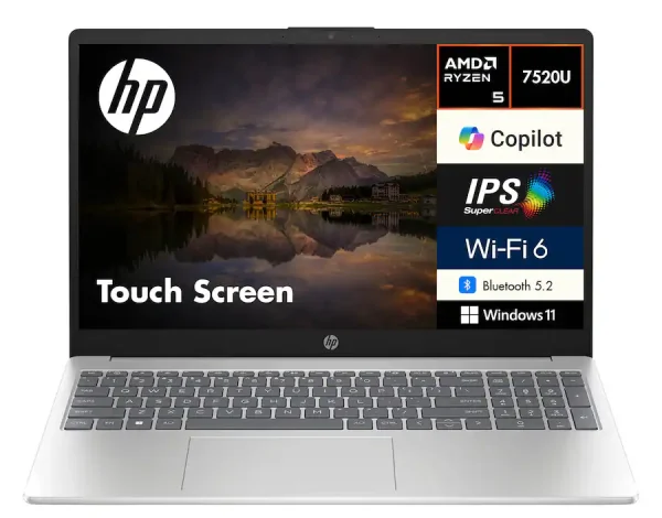 HP 15,6" R5-7/8GB/512GB/FHD Touch/W11 Zilver