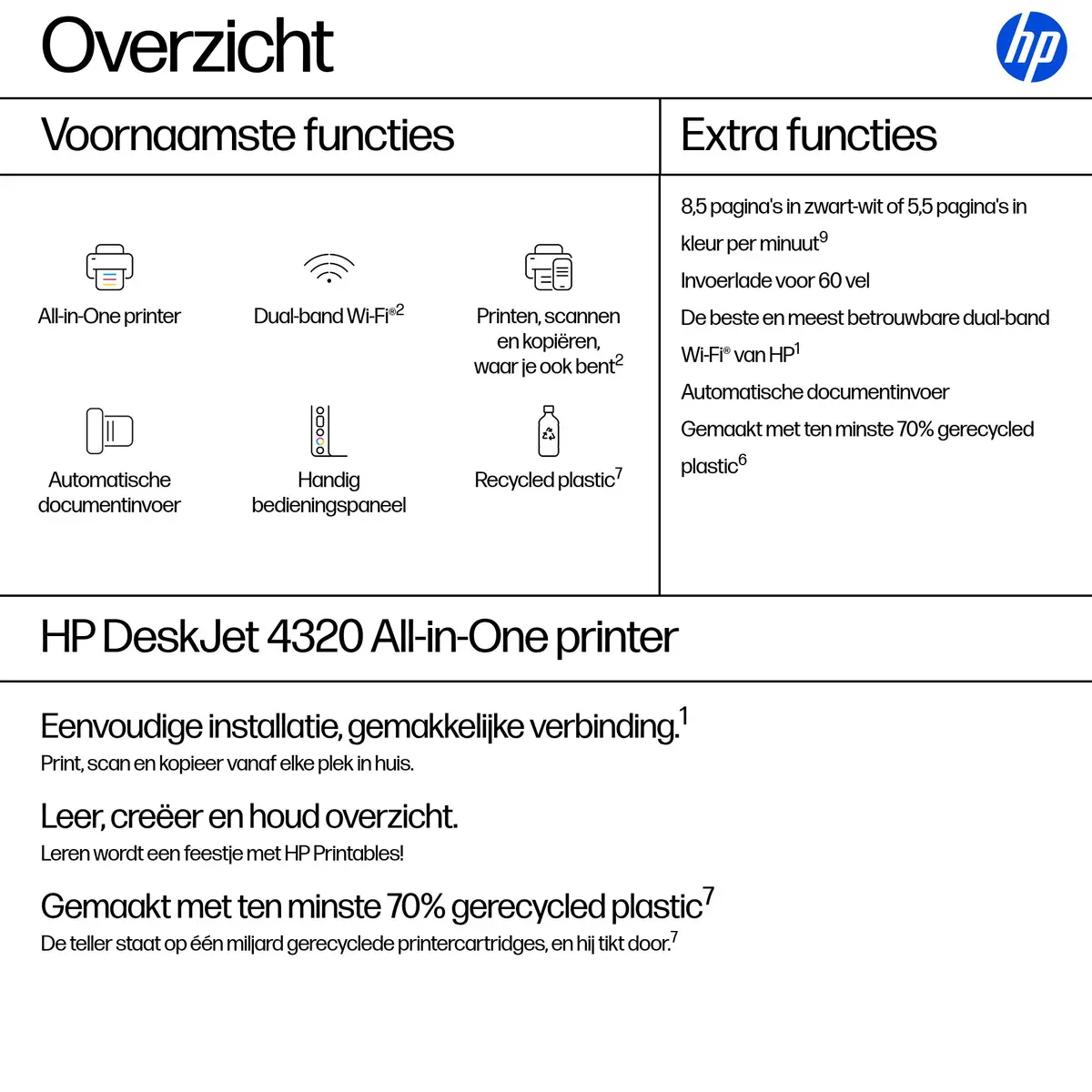 HP Deskjet 4320e AIO / WLAN / Zwart - Afbeelding 3