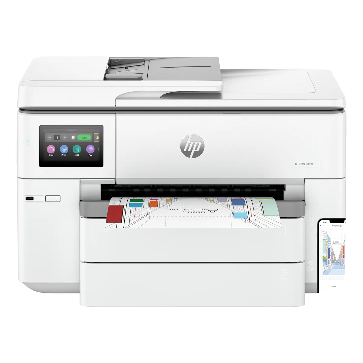 HP OfficeJet Pro 9730e Wide Format AIO / WLAN/LAN / Wit - Afbeelding 2