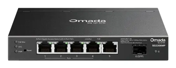 6Port 1Gbps Omada 4xPoE+ 1xSFP 63W TP-Link