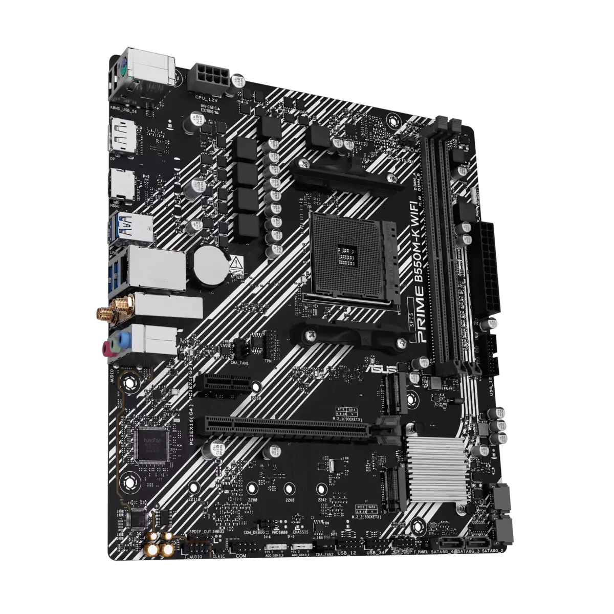 ASUS AM4 B550M-K WIFI PRIME - DDR4/2xM.2/HDMI/DVI/VGA/ - Afbeelding 3