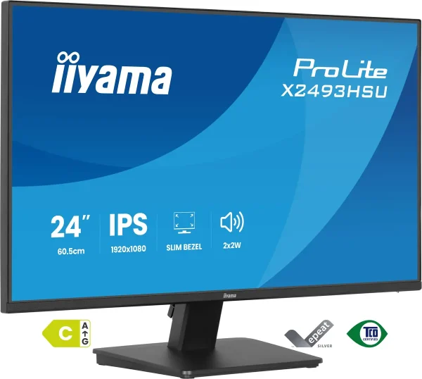 24" Iiyama ProLite X2493HSU-B1 FHD/DP/HDMI/Speaker/IPS