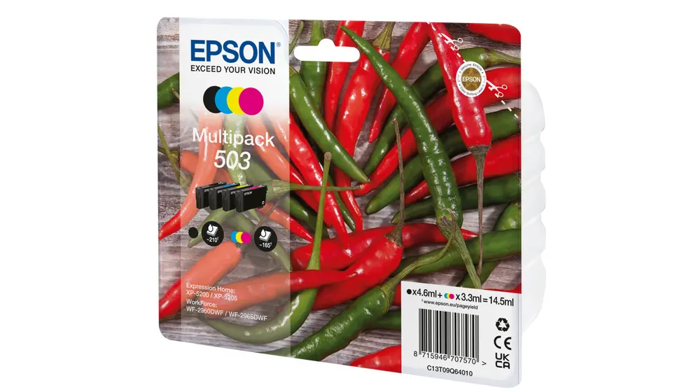 Epson 503 Multipack Z/C/M/G 14,5ml(Origineel) chillies - Afbeelding 2