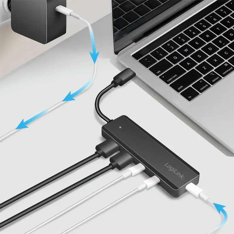 LogiLink 4 Port, USB-C --> 2xUSB-C 3.2 + 2xUSB-A 3.2 - Afbeelding 5