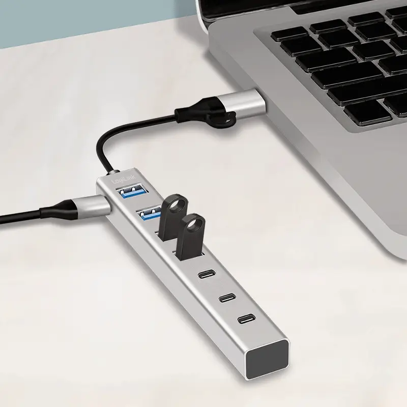 LogiLink 7 Port, USB-C/A --> 3xUSB-C 3.0 + 4xUSB-A 3.0 - Afbeelding 6