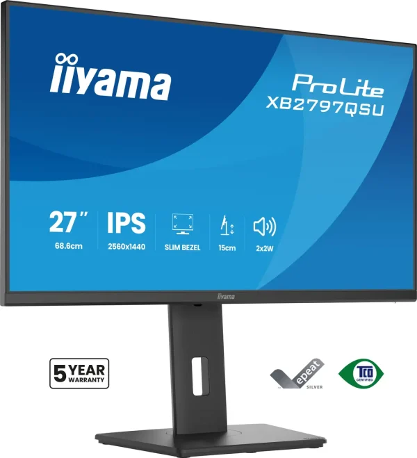 27" Iiyama ProLite XB2797QSU-B1 QHD/DP/2xHDMI/Pivot/IPS