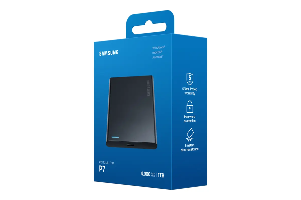 1TB Samsung P7 NVMe/Zwart/USB-C/4000/3700 - Afbeelding 11