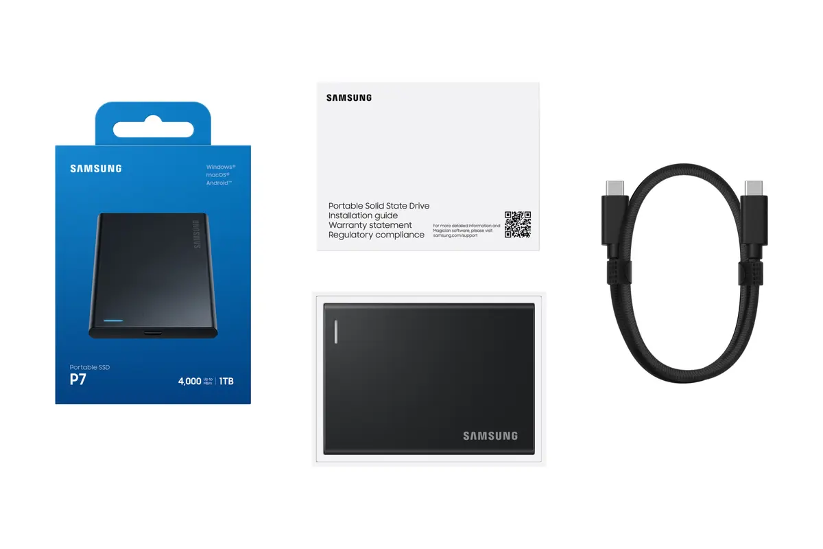 1TB Samsung P7 NVMe/Zwart/USB-C/4000/3700 - Afbeelding 12