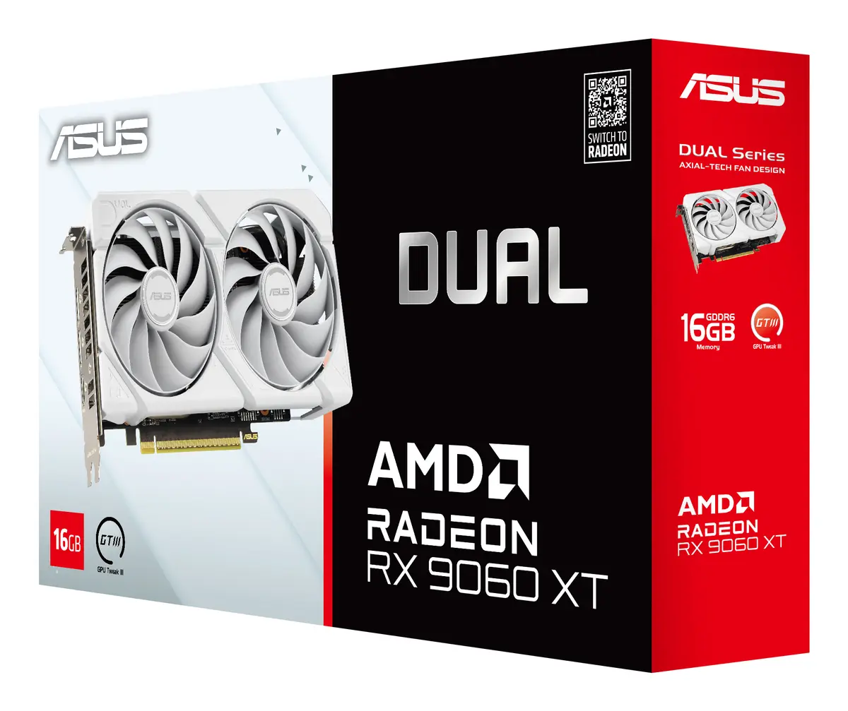 9060XT ASUS DUAL RX 16GB/2xDP/HDMI/2,5slot -Wit - Afbeelding 16