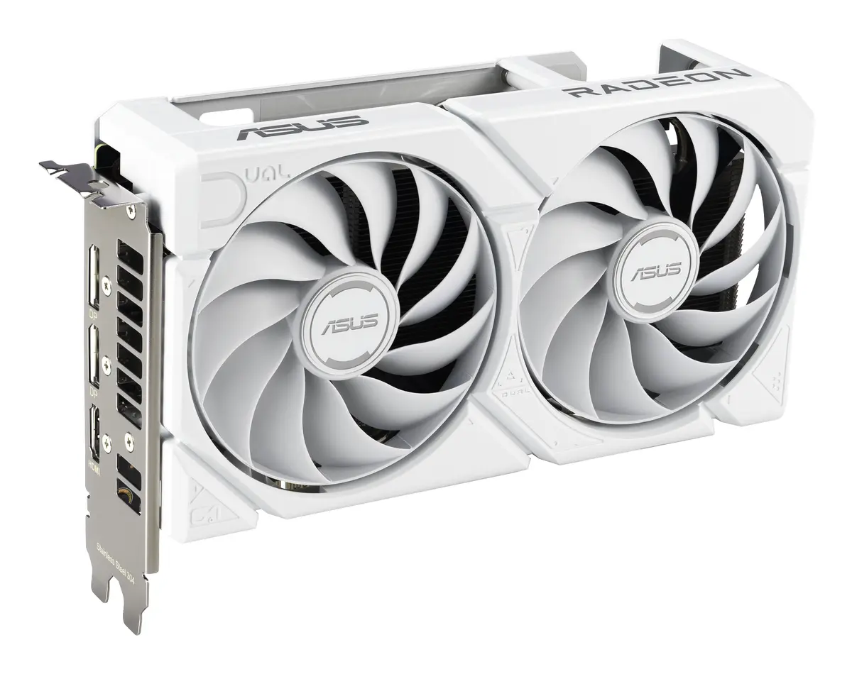 9060XT ASUS DUAL RX 16GB/2xDP/HDMI/2,5slot -Wit - Afbeelding 2