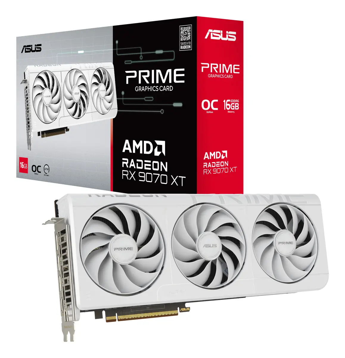 9070XT ASUS PRIME RX OC 16GB/3xDP/HDMI/2,5slot -Wit - Afbeelding 13