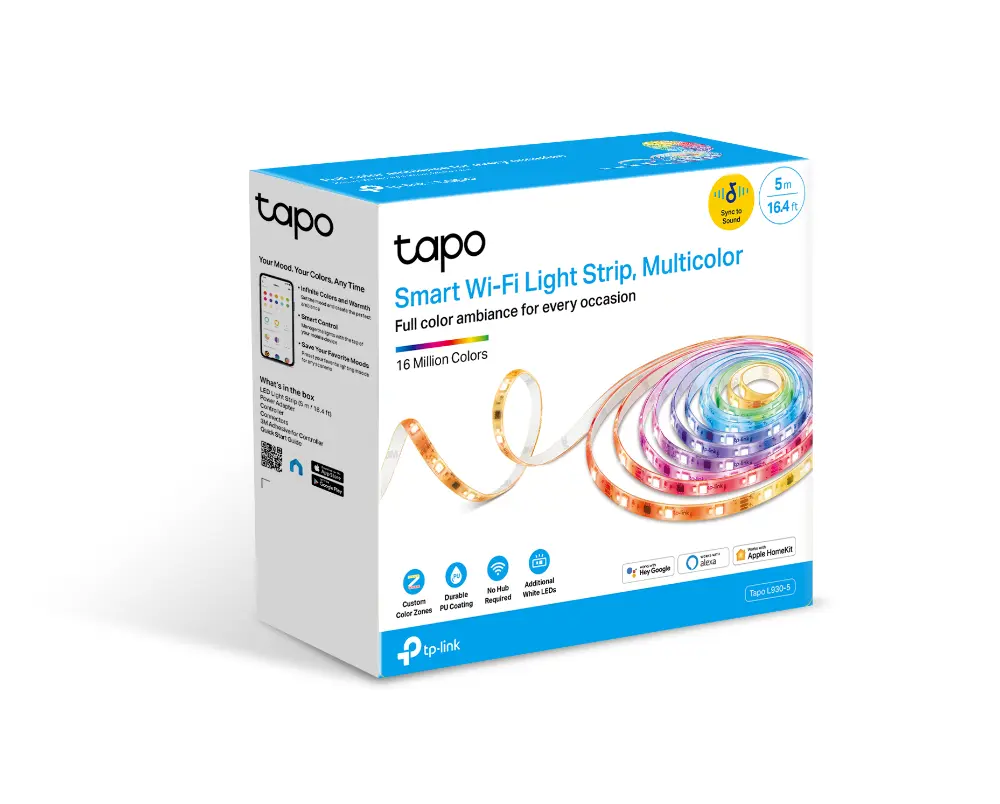 Strip TP-Link Tapo L930-5 WiFi4/13W/2500-6500K/RGBW. - Afbeelding 8